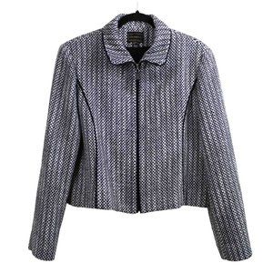 Louben II Black White Tweed Blazer Jacket